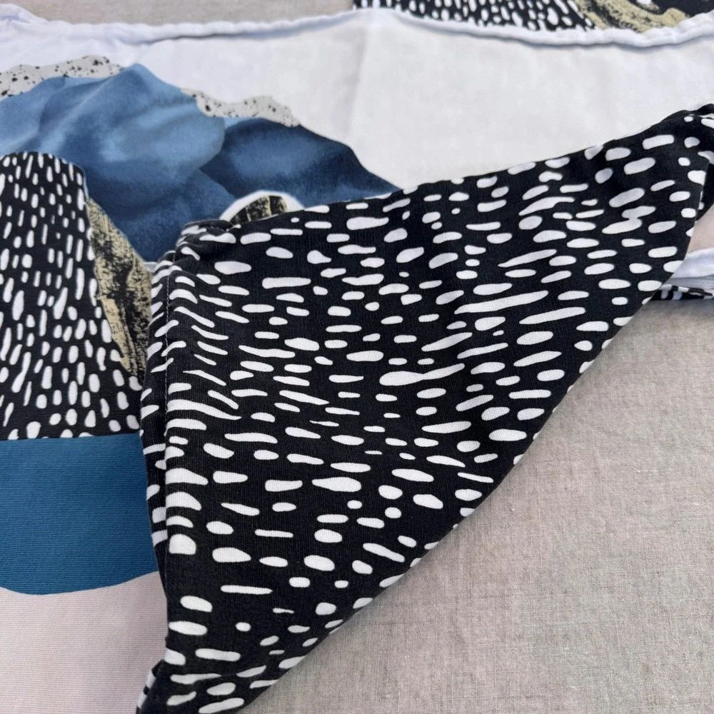 IKEA VINTER 2017 Pillow Covers 20x20 Blue White Mountain Abstract Scandi Set 2